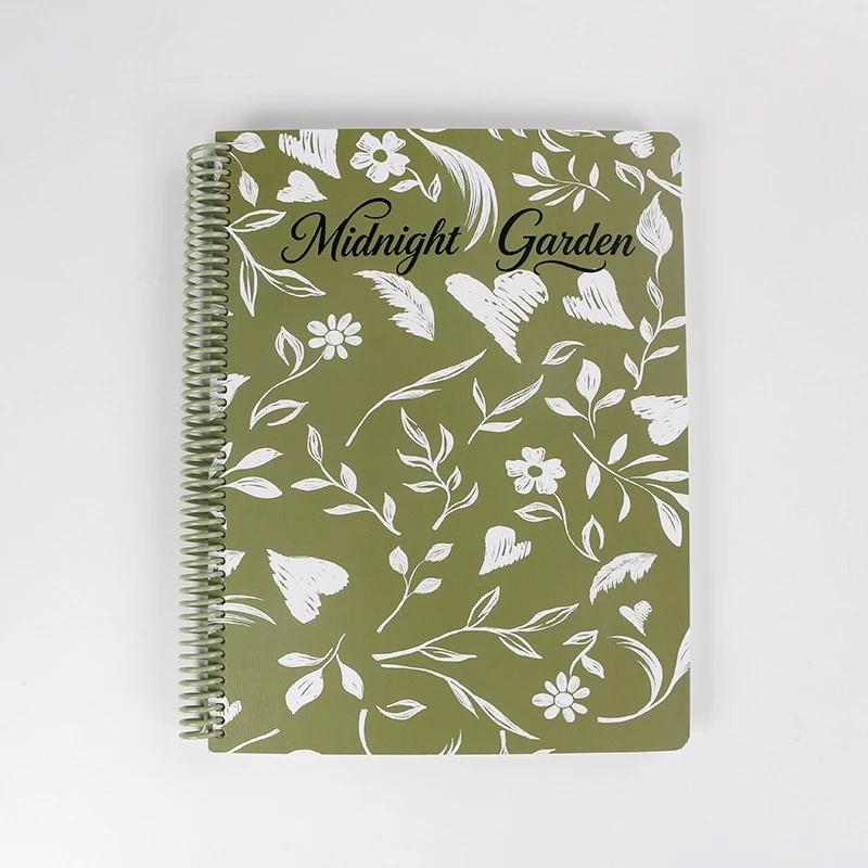 Custom Green Flower Paper Bound Hard Cover Customize Journal B5 A5 Agenda Spiral Coil Planner best